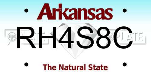RH4S8C Arkansas License Plate