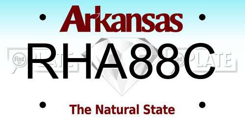 RHA88C Arkansas License Plate
