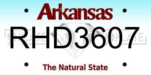 RHD3607 Arkansas License Plate