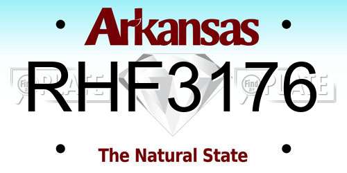 RHF3176 Arkansas License Plate