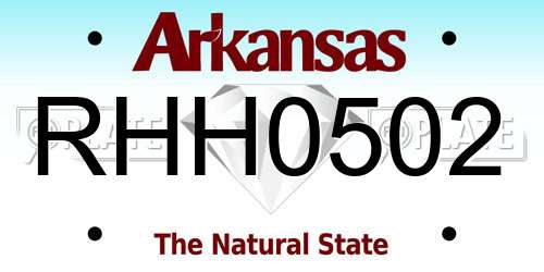 RHH0502 Arkansas License Plate