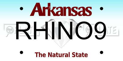 RHINO9 Arkansas License Plate