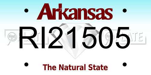 RI21505 Arkansas License Plate