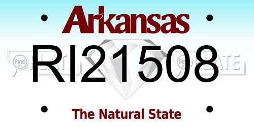 RI21508 Arkansas License Plate