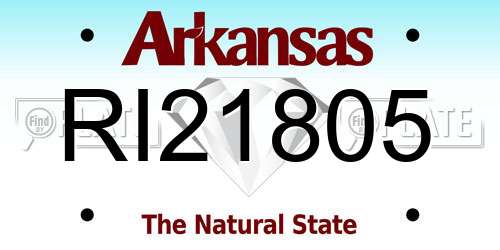 RI21805 Arkansas License Plate