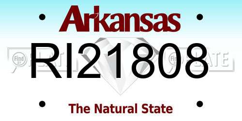 RI21808 Arkansas License Plate