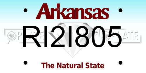 RI2I805 Arkansas License Plate