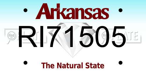 RI71505 Arkansas License Plate