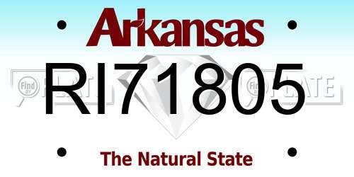 RI71805 Arkansas License Plate