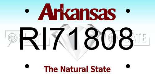 RI71808 Arkansas License Plate