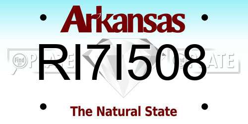 RI7I508 Arkansas License Plate