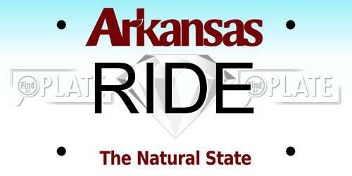 RIDE Arkansas License Plate