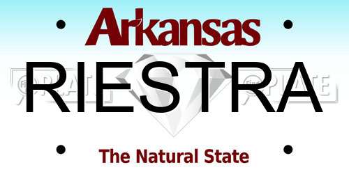 RIESTRA Arkansas License Plate