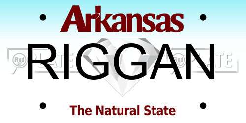 RIGGAN Arkansas License Plate