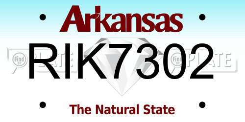RIK7302 Arkansas License Plate
