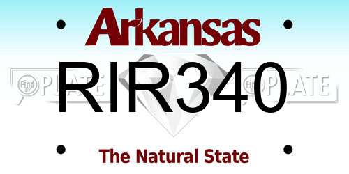 RIR340 Arkansas License Plate