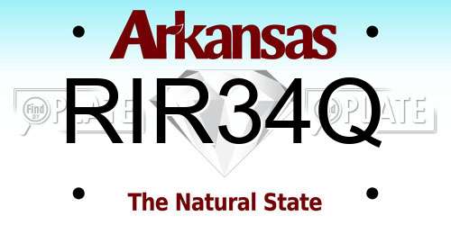 RIR34Q Arkansas License Plate