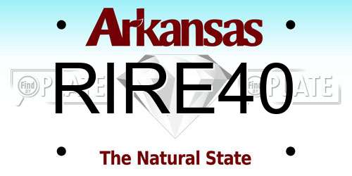 RIRE40 Arkansas License Plate