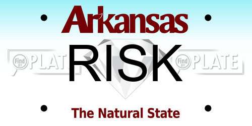 RISK Arkansas License Plate