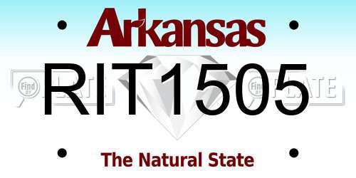 RIT1505 Arkansas License Plate