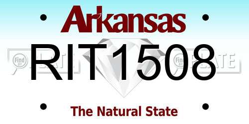 RIT1508 Arkansas License Plate
