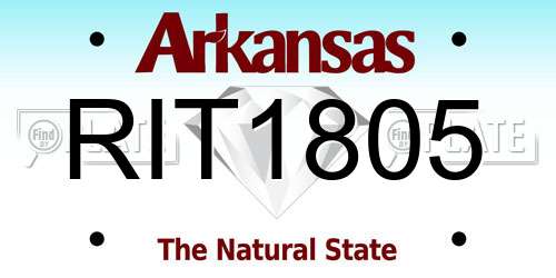 RIT1805 Arkansas License Plate