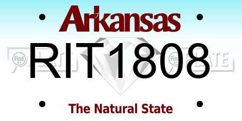RIT1808 Arkansas License Plate
