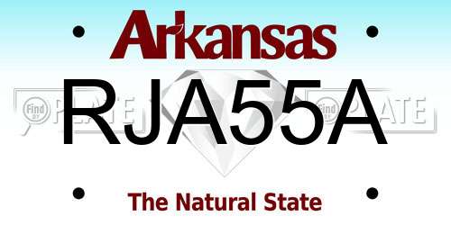 RJA55A Arkansas License Plate