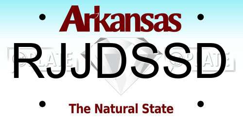 RJJDSSD Arkansas License Plate