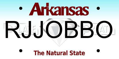 RJJOBBO Arkansas License Plate