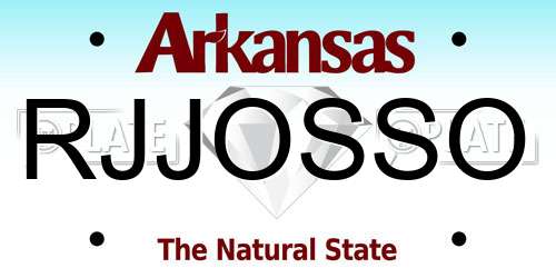 RJJOSSO Arkansas License Plate