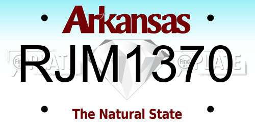 RJM1370 Arkansas License Plate