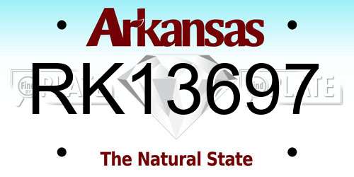 RK13697 Arkansas License Plate
