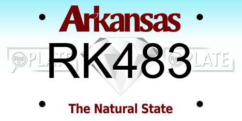 RK483 Arkansas License Plate