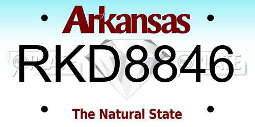 RKD8846 Arkansas License Plate