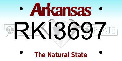 RKI3697 Arkansas License Plate