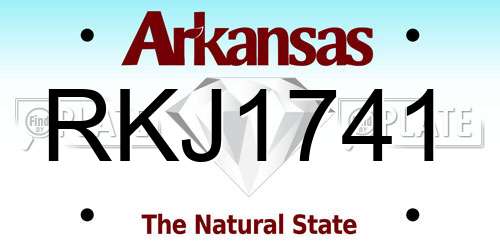 RKJ1741 Arkansas License Plate
