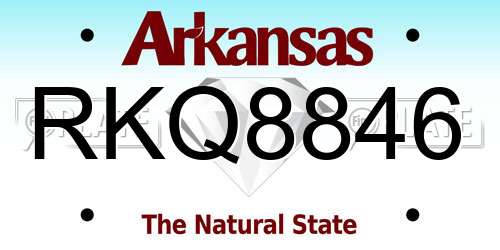 RKQ8846 Arkansas License Plate