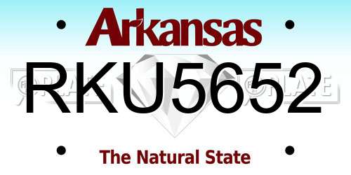 RKU5652 Arkansas License Plate