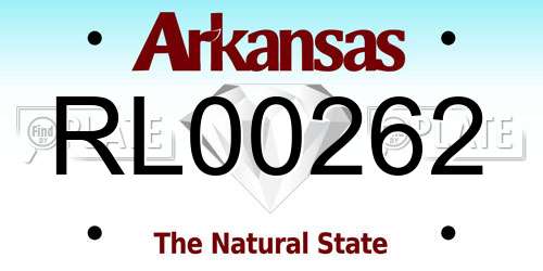 RL00262 Arkansas License Plate