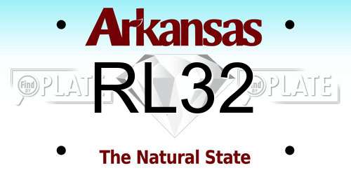 RL32 Arkansas License Plate