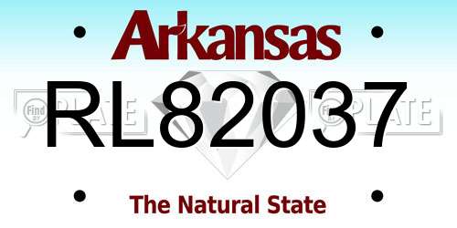 RL82037 Arkansas License Plate