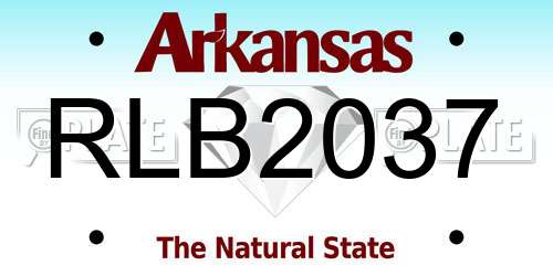 RLB2037 Arkansas License Plate