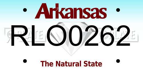 RLO0262 Arkansas License Plate