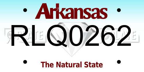 RLQ0262 Arkansas License Plate
