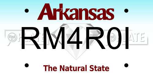 RM4R0I Arkansas License Plate