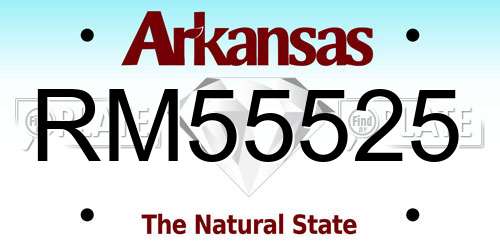 RM55525 Arkansas License Plate