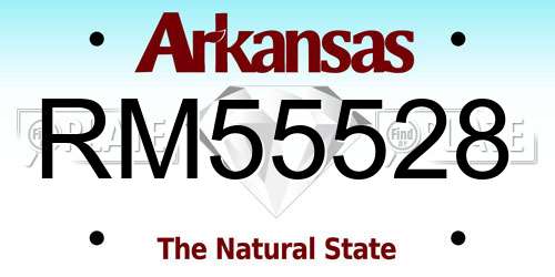 RM55528 Arkansas License Plate