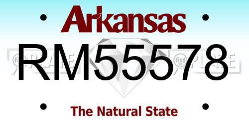 RM55578 Arkansas License Plate