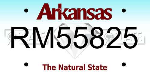 RM55825 Arkansas License Plate